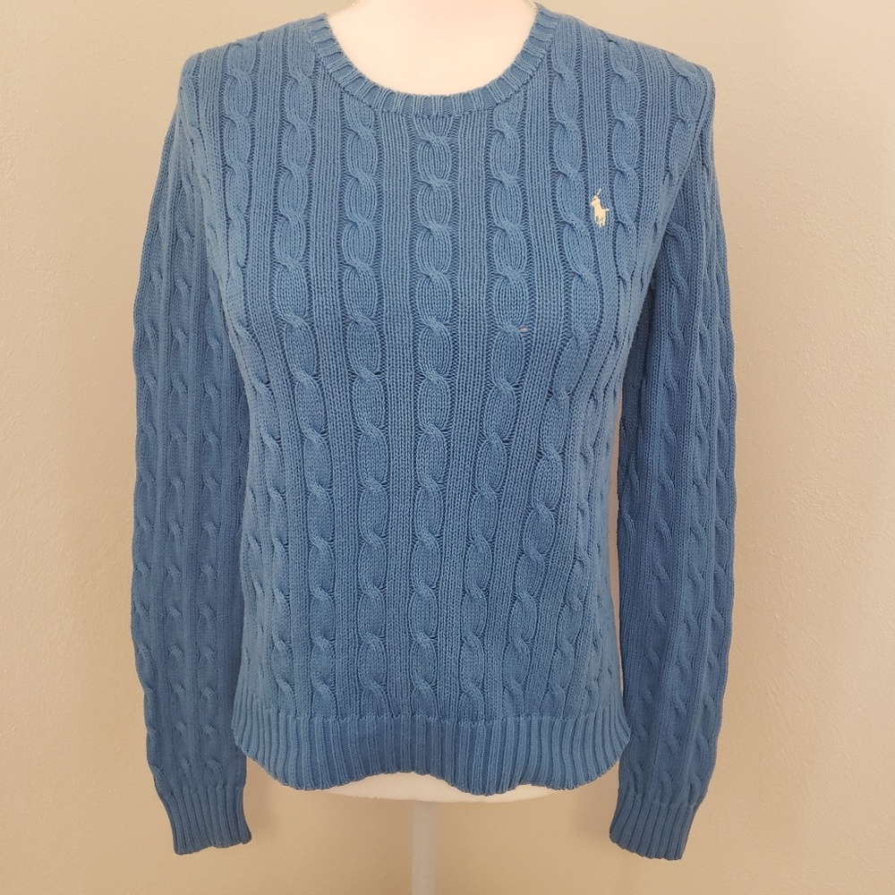 Ralph Lauren Blue 100% Cotton Sweater Medium